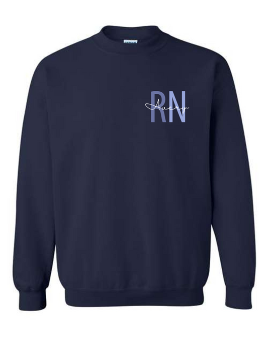 RN Personalized Crewneck Front Pocket